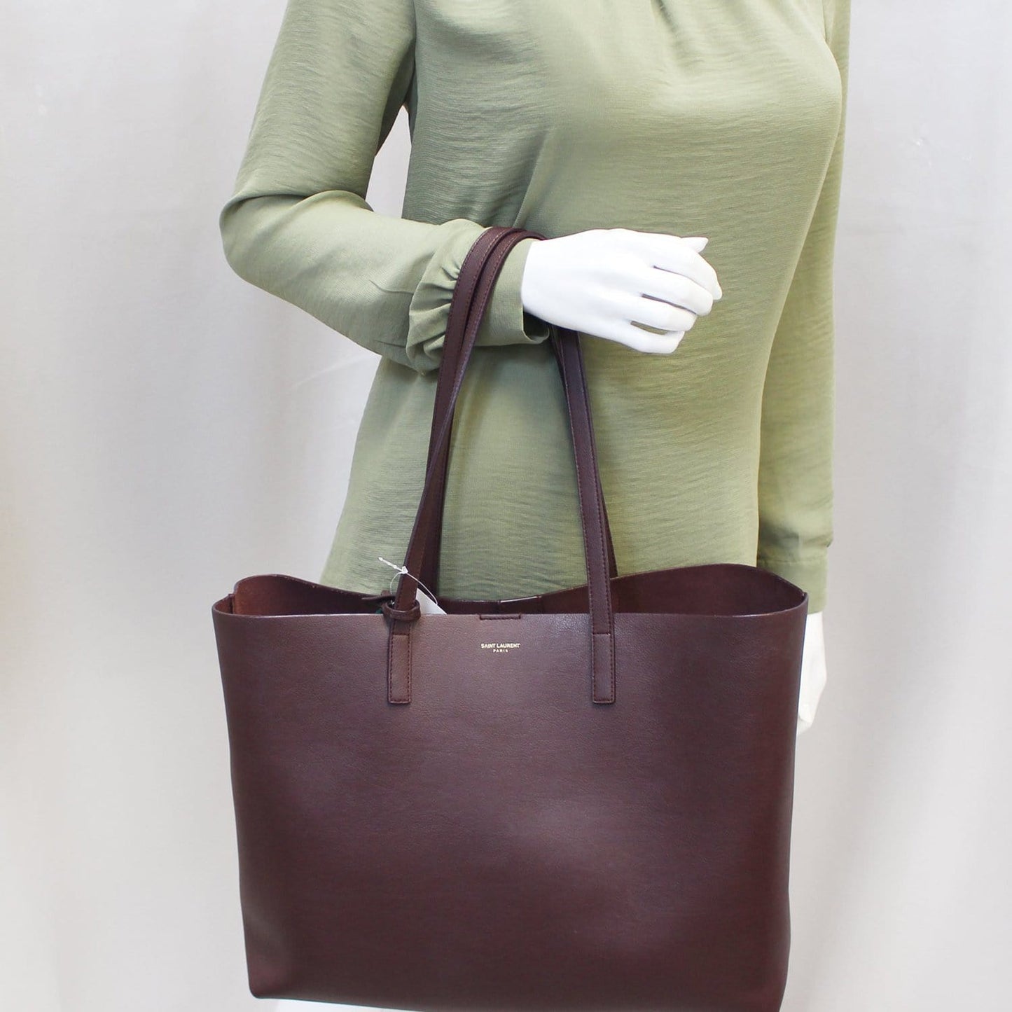 Yves Saint Laurent Black Leather East West Shopping Tote Bag