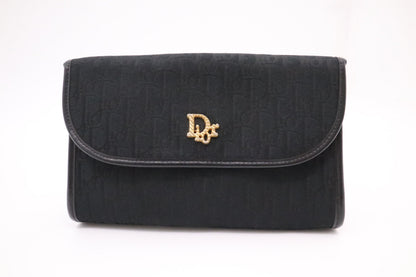 Dior Trotter Chain Shoulder Bag in Black Canvas