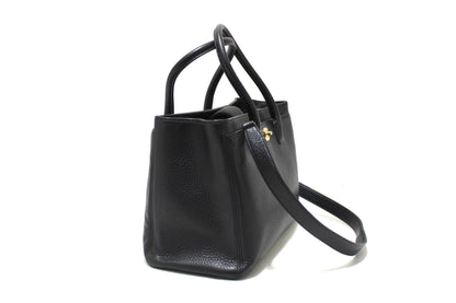 Chanel Black Calfskin Cerf Executive Shopper Shoulder Tote Bag