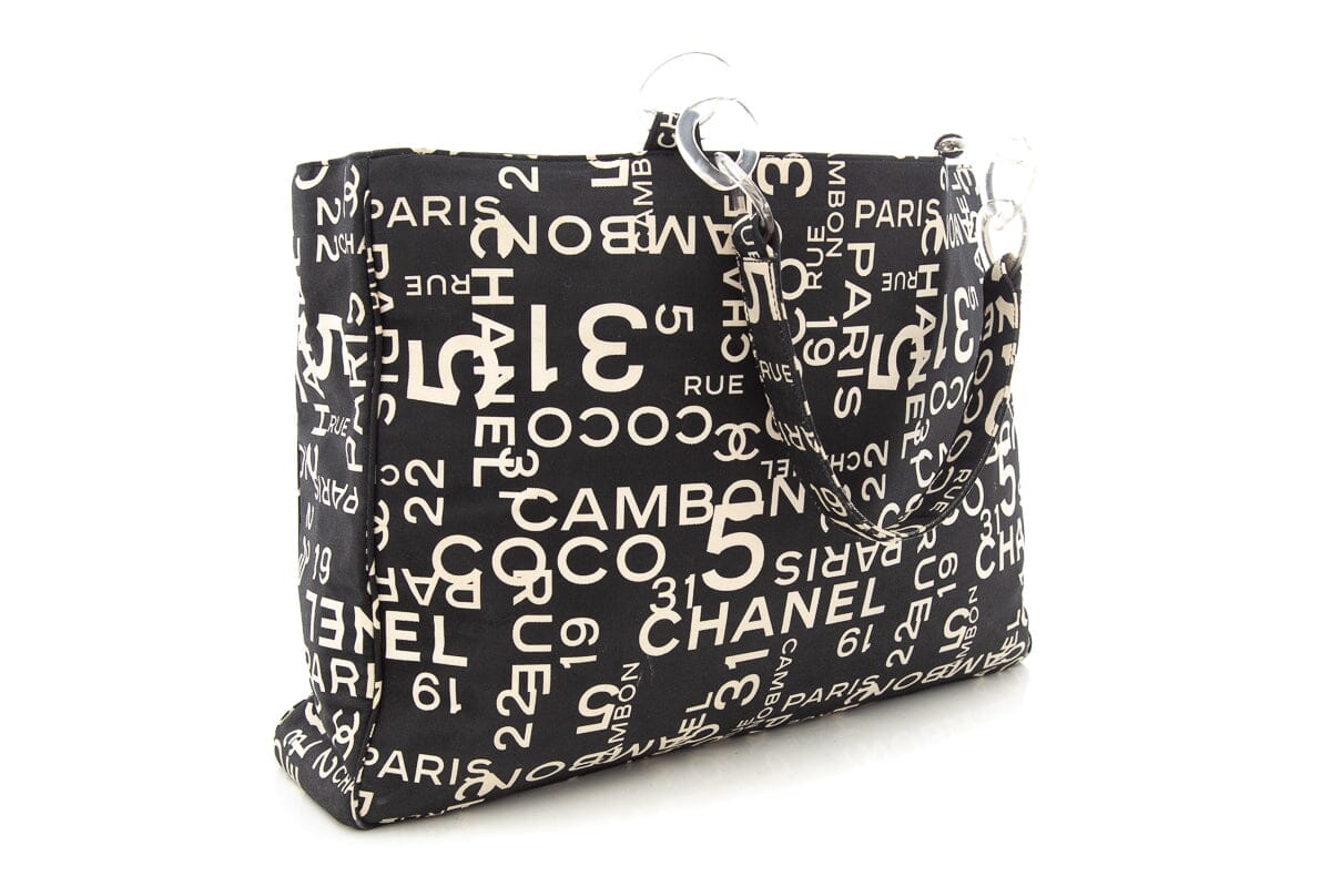Chanel Cambon Canvas Black White Tote