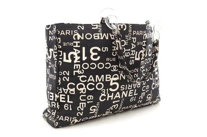 Chanel Cambon Canvas Black White Tote
