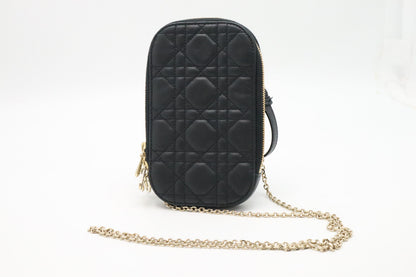 Dior Call In Dior Phone Case Bag in Black Cannage Leather