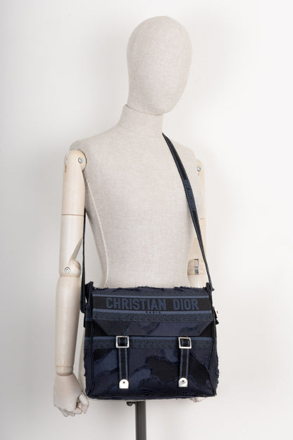 Christian Dior Diorcamp Messenger Camouflage Canvas Navy Black
