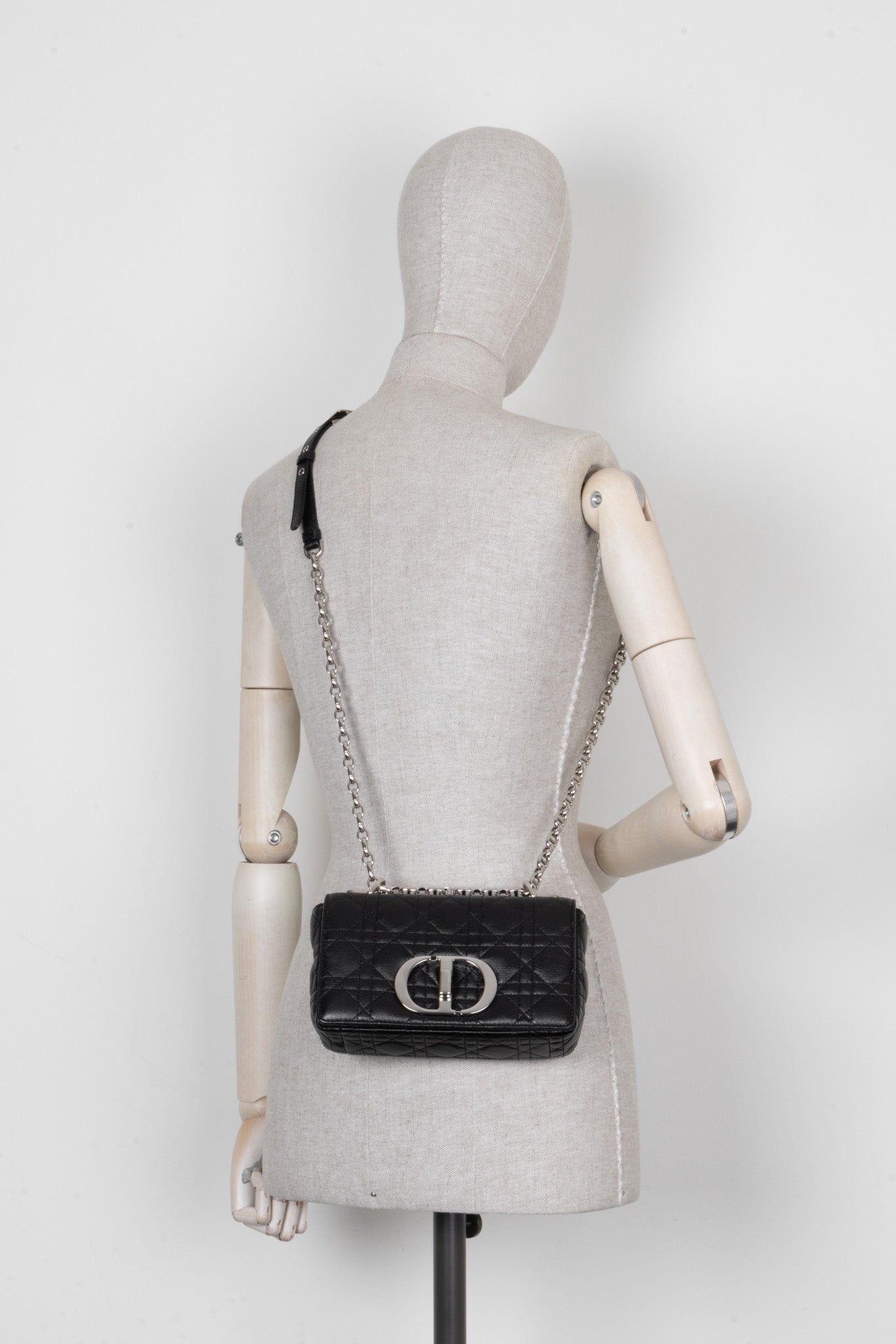 Christian Dior Small Caro Bag Leather Black