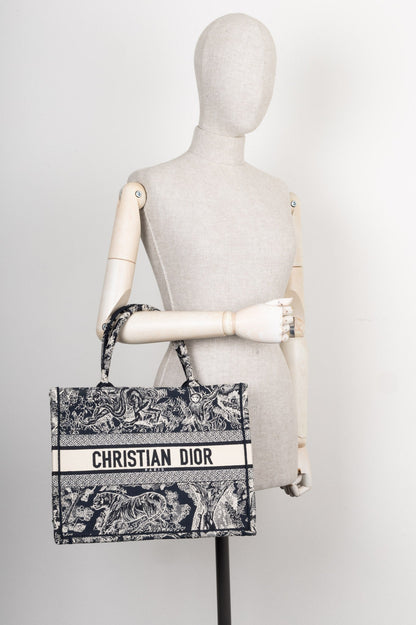 Christian Dior Book Tote Blue White