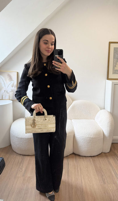 Christian Dior Lady D-Joy Bag In Beige Canvas
