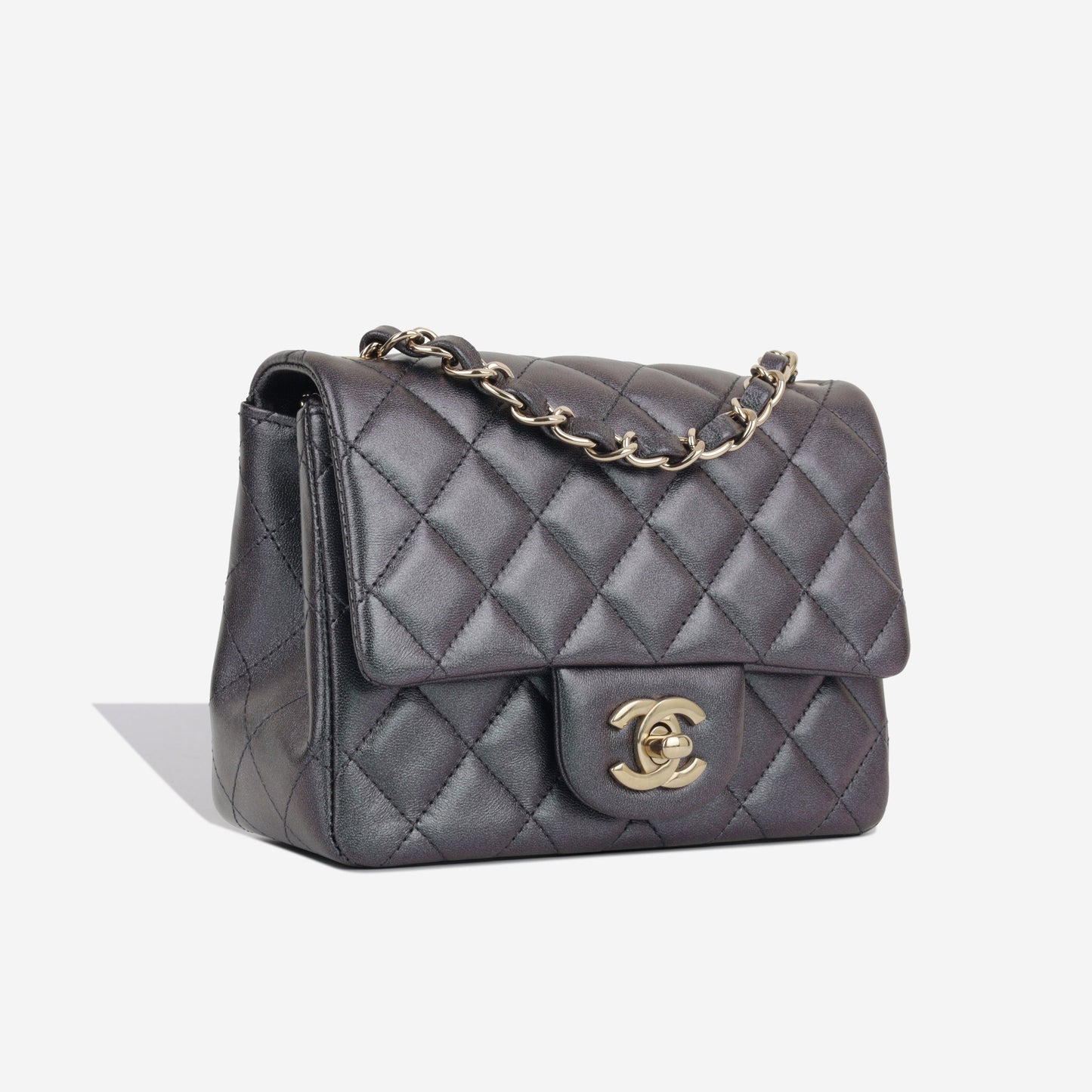 Chanel Classic Flap Lambskin Gold Shoulder Bag Style 91