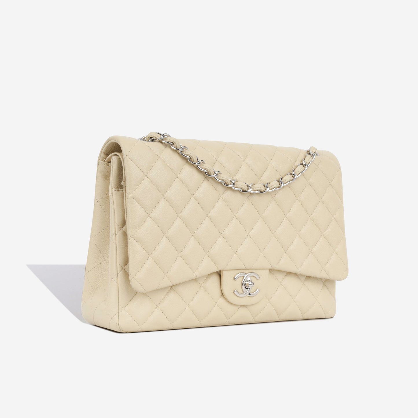 Chanel Classic Flap Caviar Silver Shoulder Bag Style 6