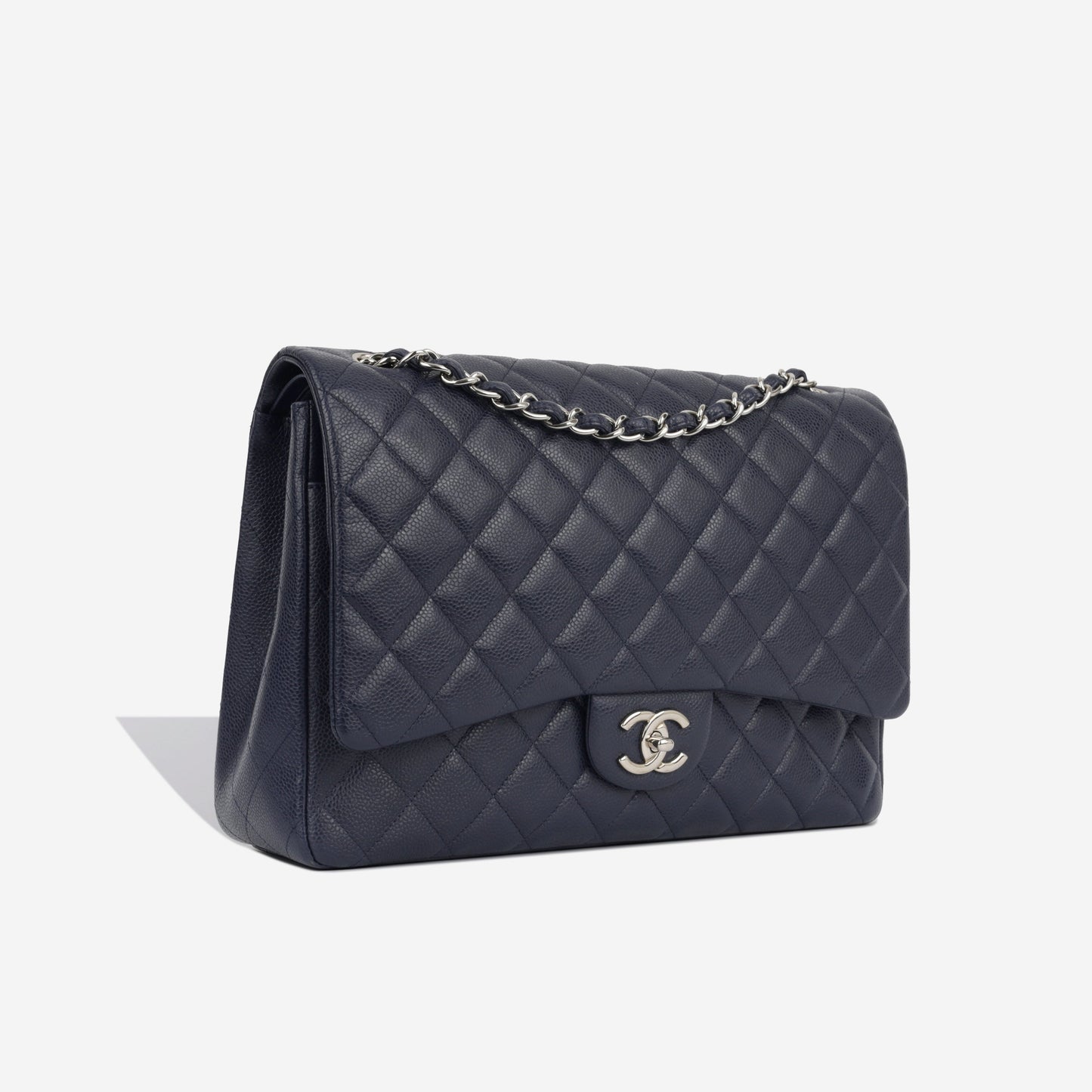Chanel Classic Flap Caviar Silver Shoulder Bag Style 7