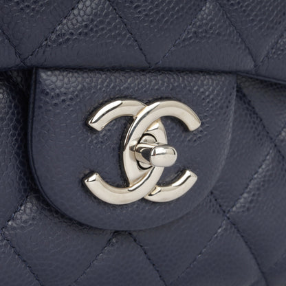 Chanel Classic Flap Caviar Silver Shoulder Bag Style 7