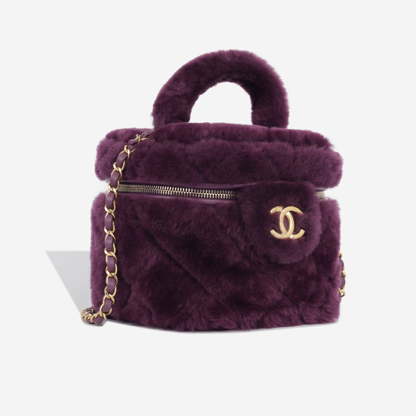 Chanel Vanity Lambskin Gold Clutch Style 3