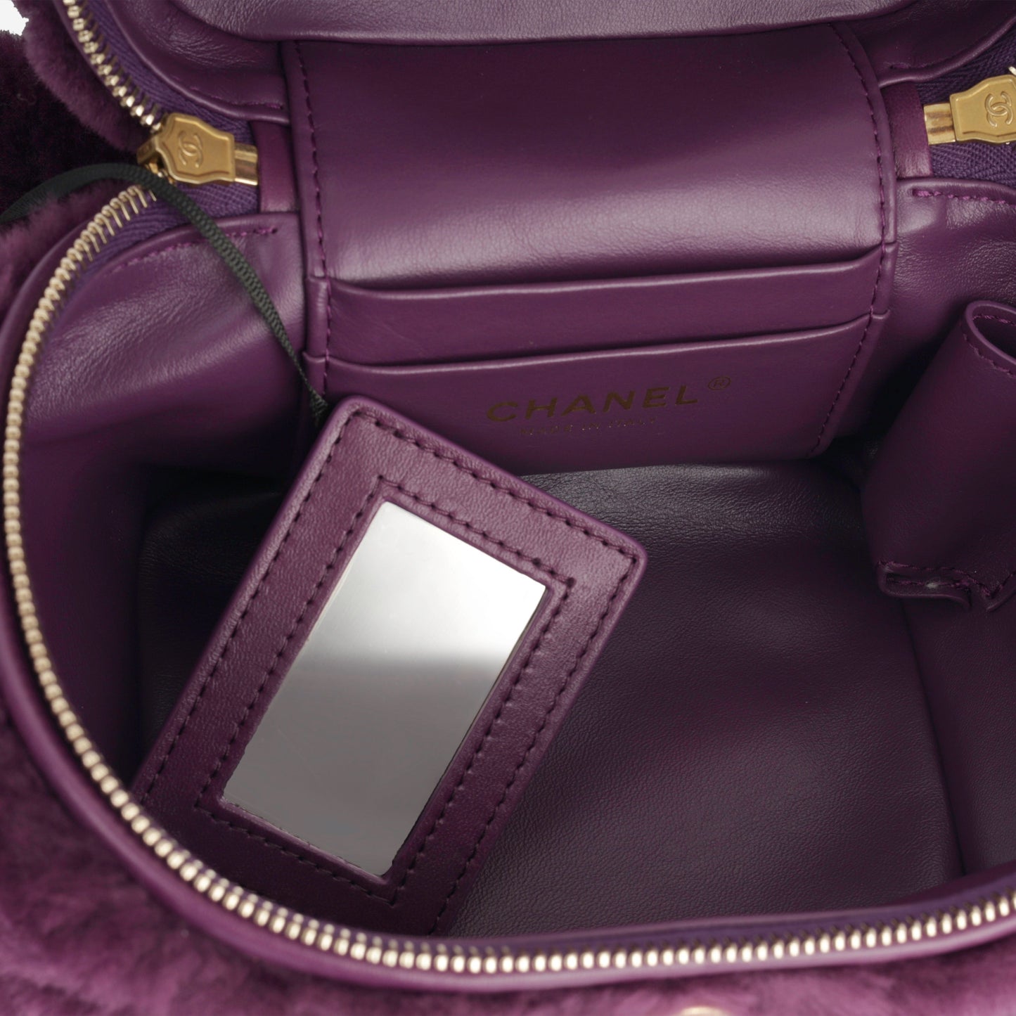 Chanel Vanity Lambskin Gold Clutch Style 3