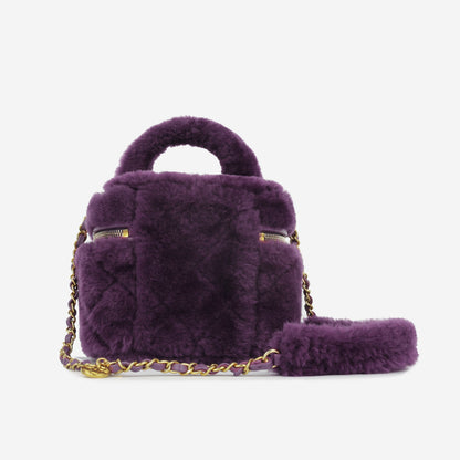 Chanel Vanity Lambskin Gold Clutch Style 2