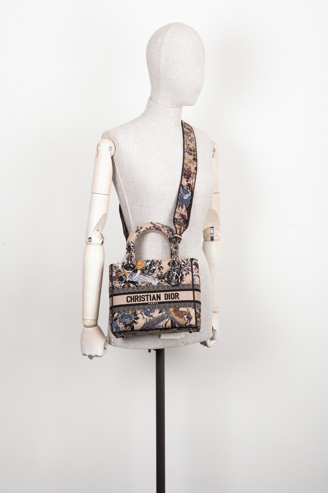 Christian Dior Medium D-Lite Bag Toile De Jouy Jardin D'Hiver Embroidery