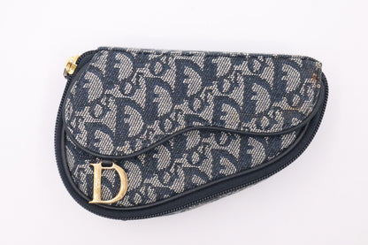 Dior Saddle Pouch in Blue Oblique Canvas