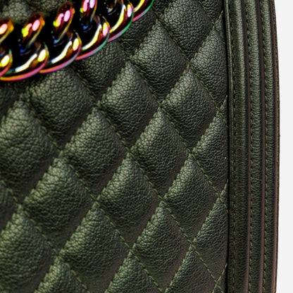 Chanel Boy Bag Caviar Red Shoulder Bag