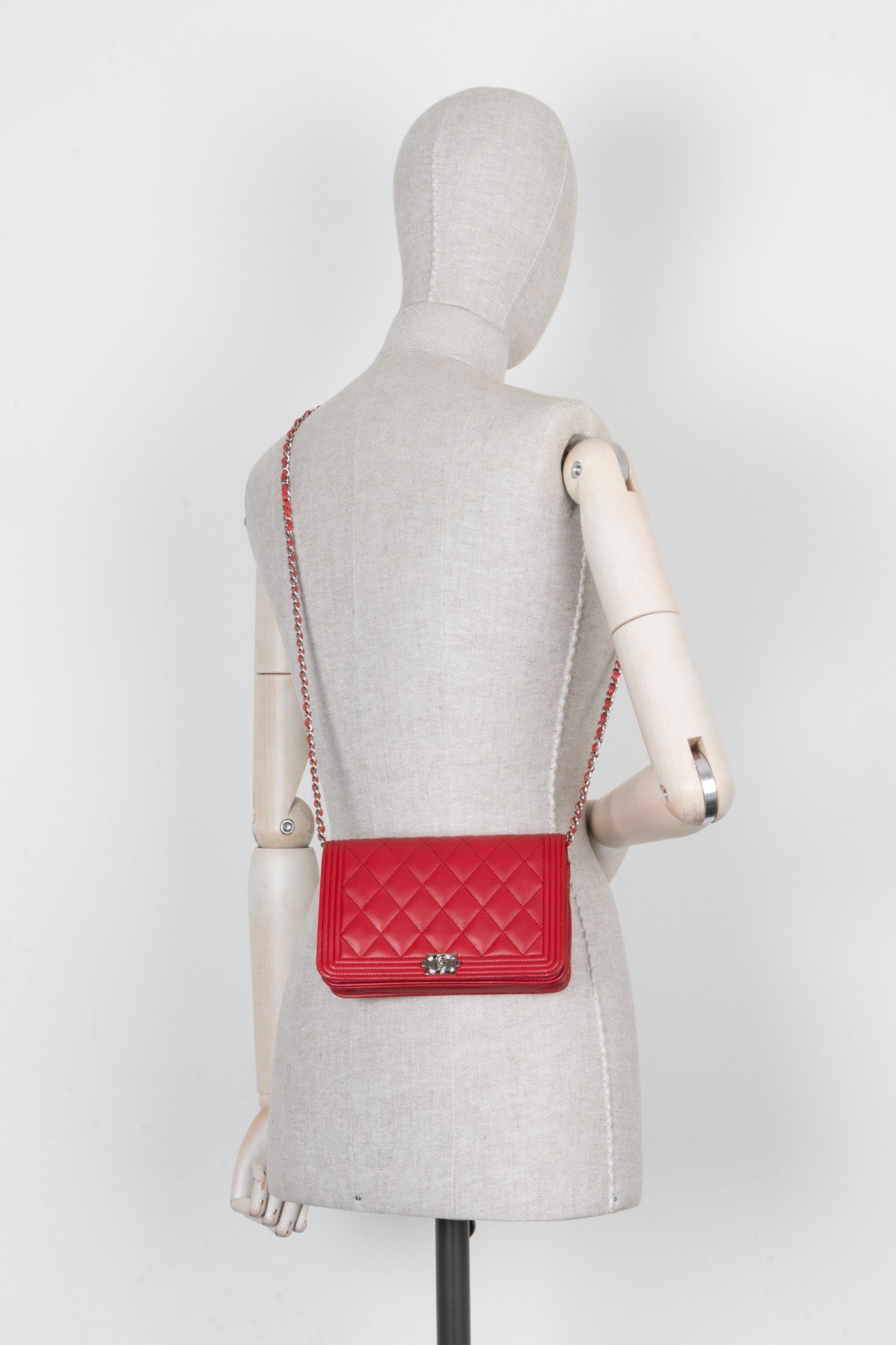 Chanel Boy Leather Red Crossbody