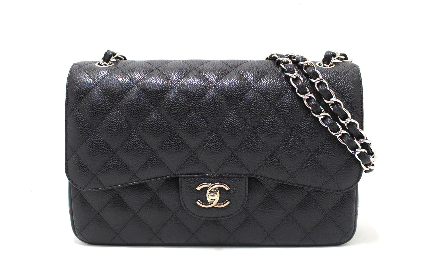 Chanel Flap Classic Quilted Caviar Leather Black Shoulder Bag Style 2