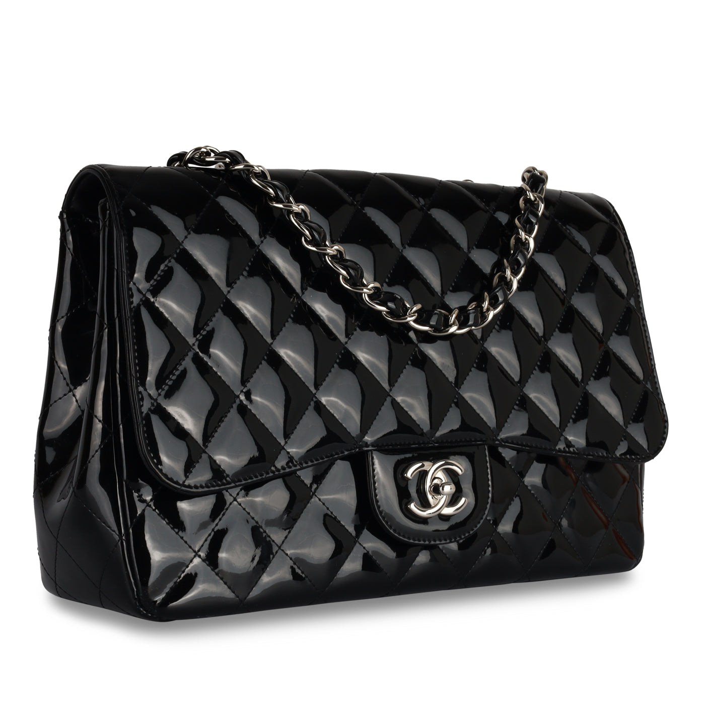 Chanel Classic Flap Patent Leather Black Shoulder Bag