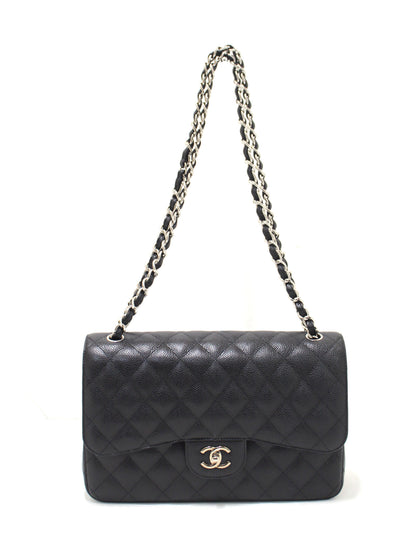 Chanel Flap Classic Quilted Caviar Leather Black Shoulder Bag Style 2