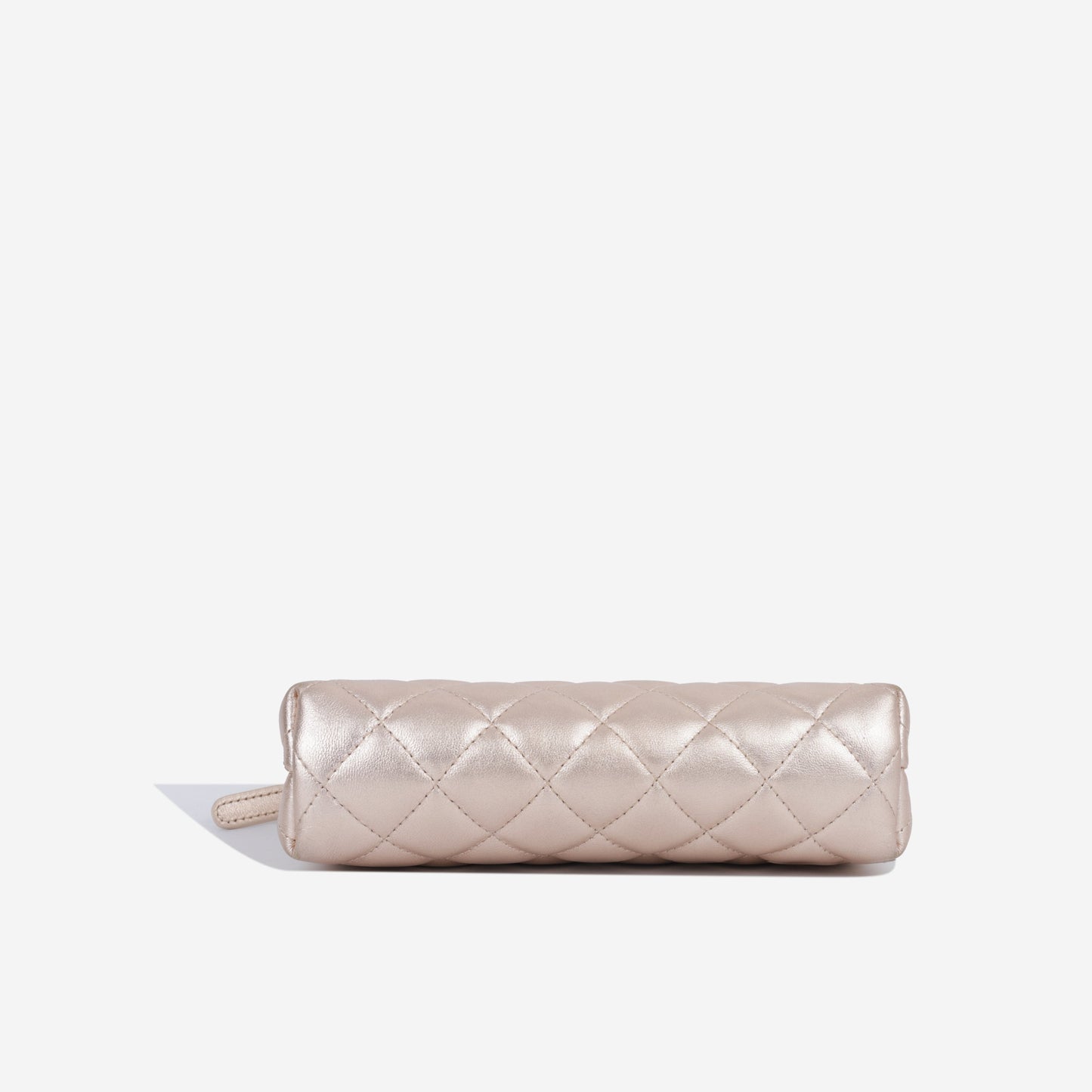 Chanel Luxury Calfskin Silver Clutch