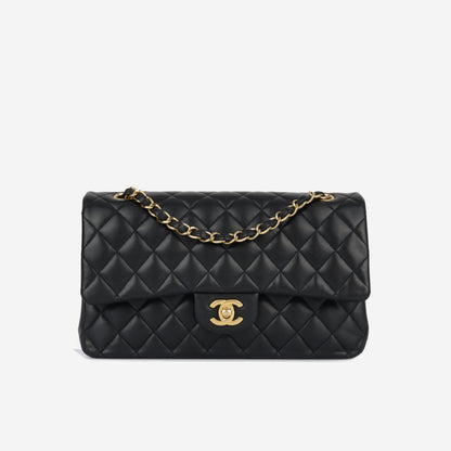 Chanel Classic Flap Lambskin Black Shoulder Bag Style 94