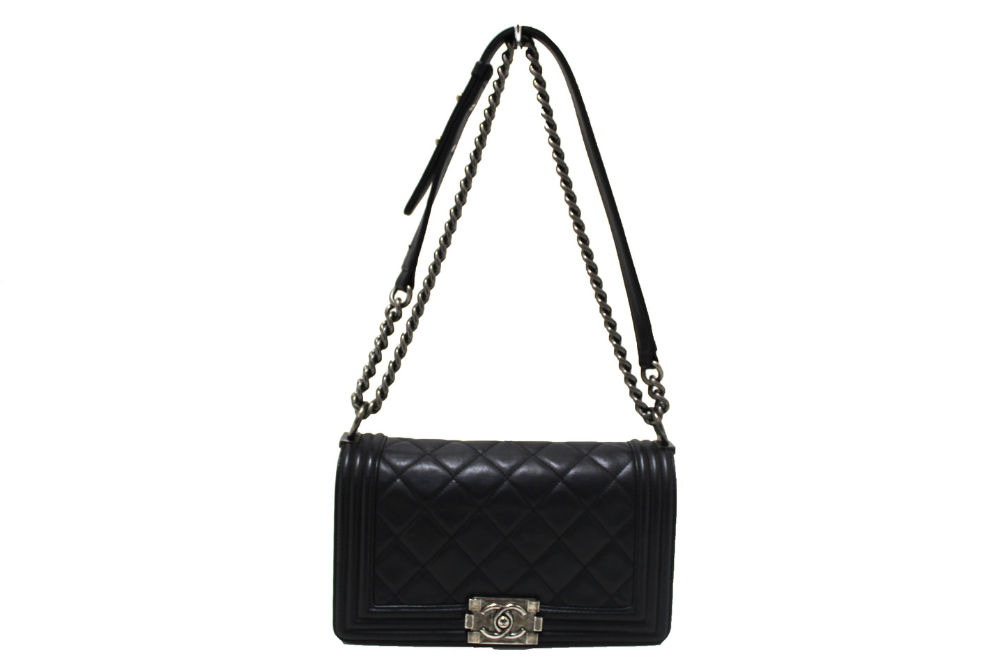 Chanel Boy Medium Quilted Calfskin Black Shoulder Bag