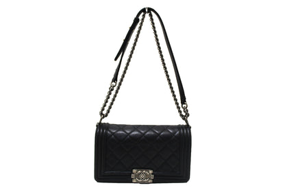 Chanel Boy Medium Quilted Calfskin Black Shoulder Bag