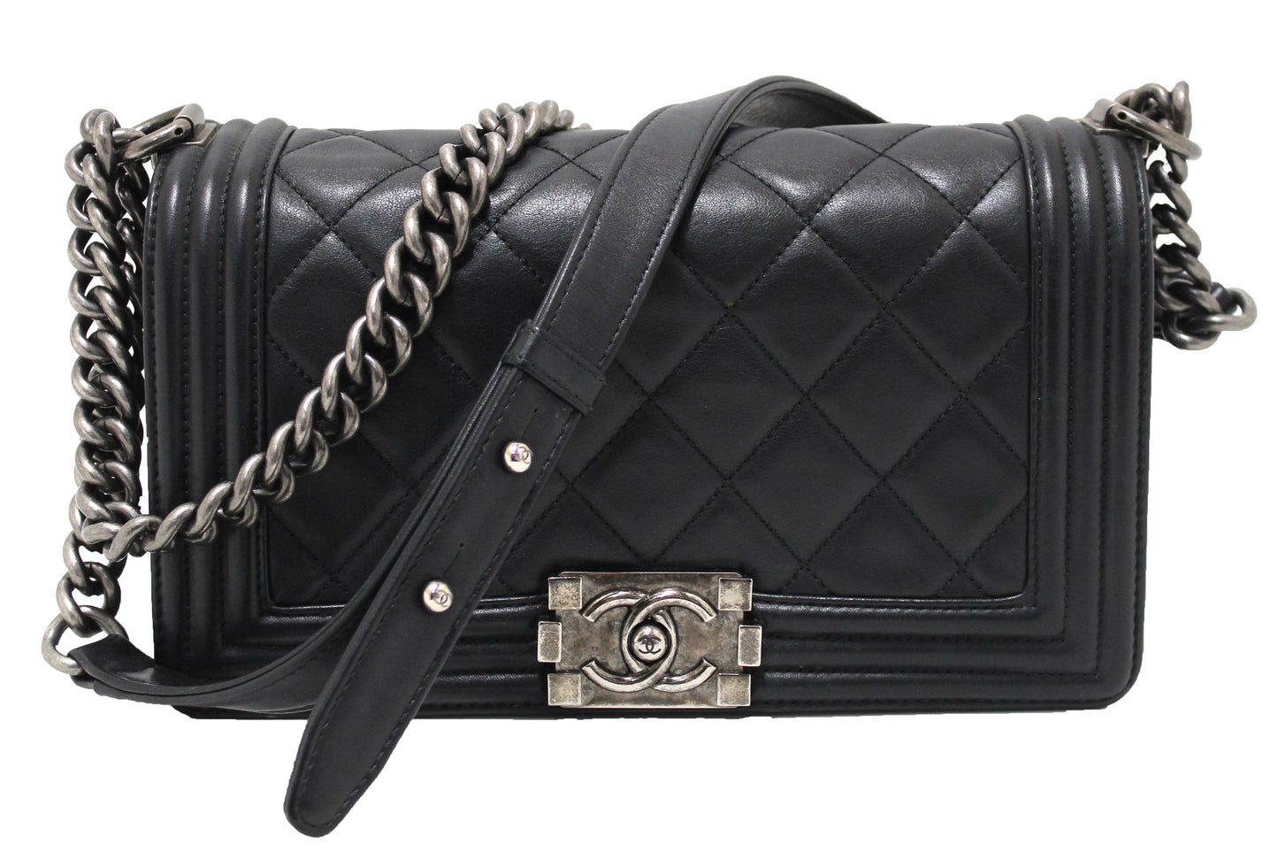 Chanel Boy Medium Quilted Calfskin Black Shoulder Bag