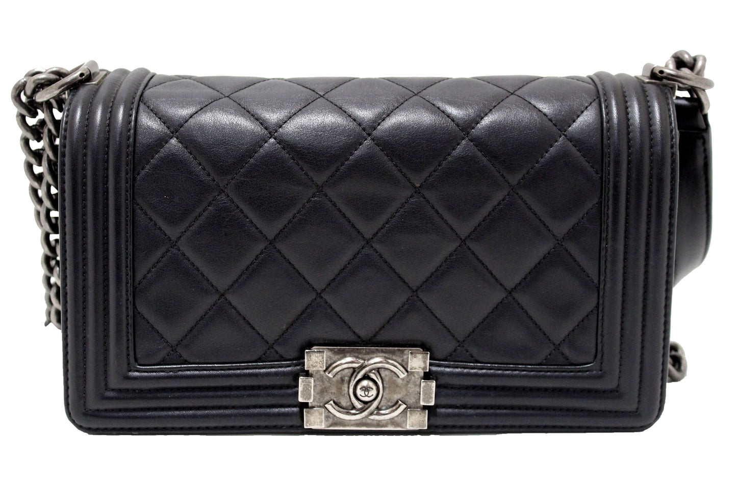 Chanel Boy Medium Quilted Calfskin Black Shoulder Bag Style