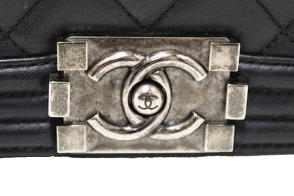 Chanel Boy Medium Quilted Calfskin Black Shoulder Bag Style