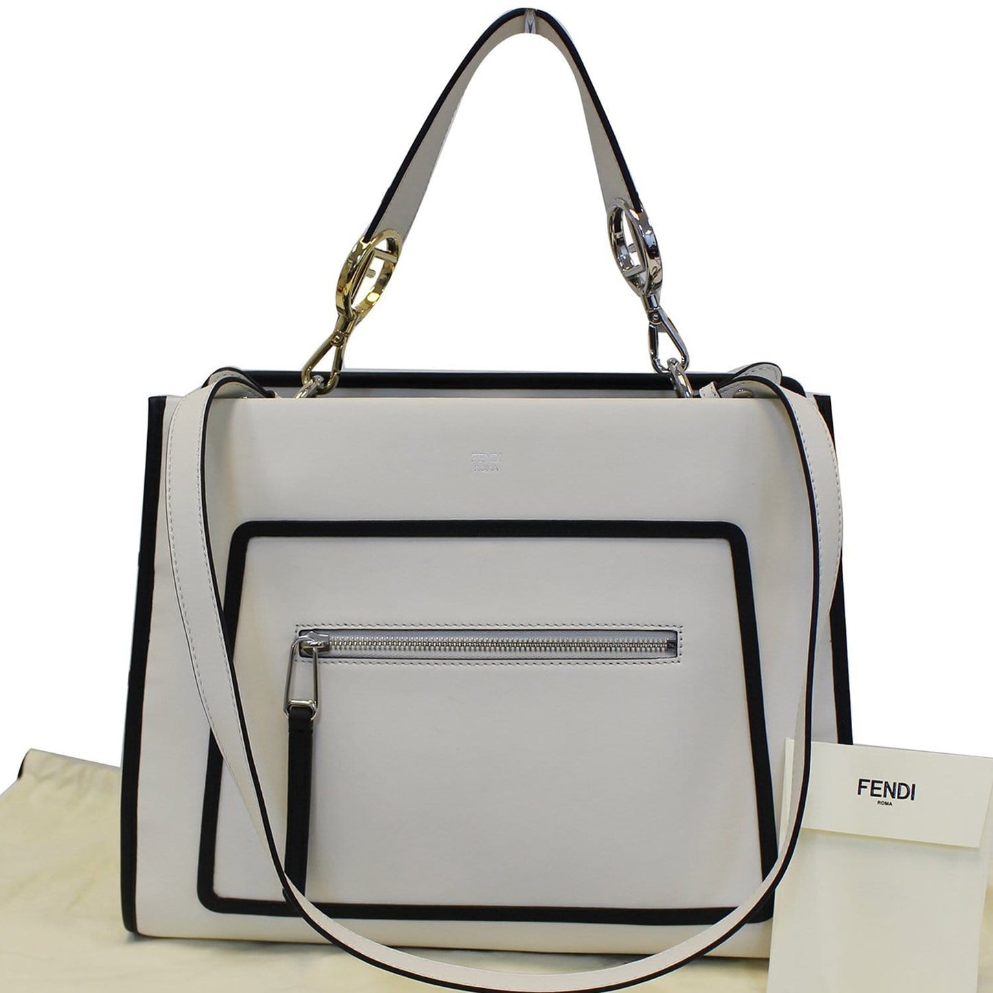 Fendi Tote Leather White Tote Bag
