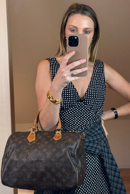 Louis Vuitton 30 Speedy Bag In Brown Monogram Coated Canvas