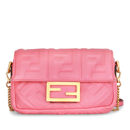 Fendi Baguette Lambskin Red Shoulder Bag