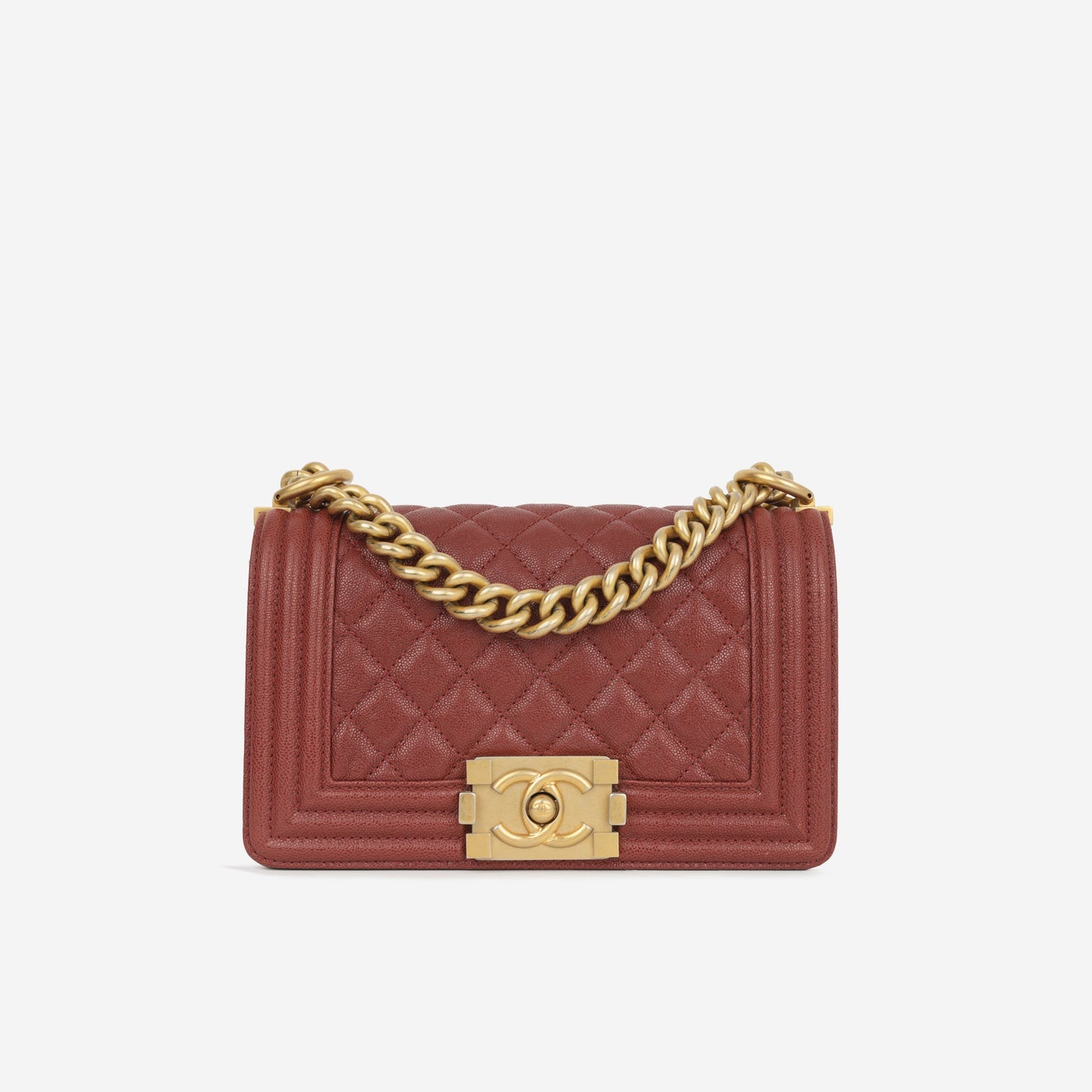Chanel Boy Bag Lambskin Gold Shoulder Bag Style 19