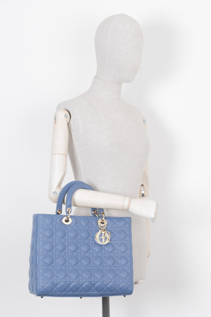 Christian Dior Large Lady Dior Bag Blue