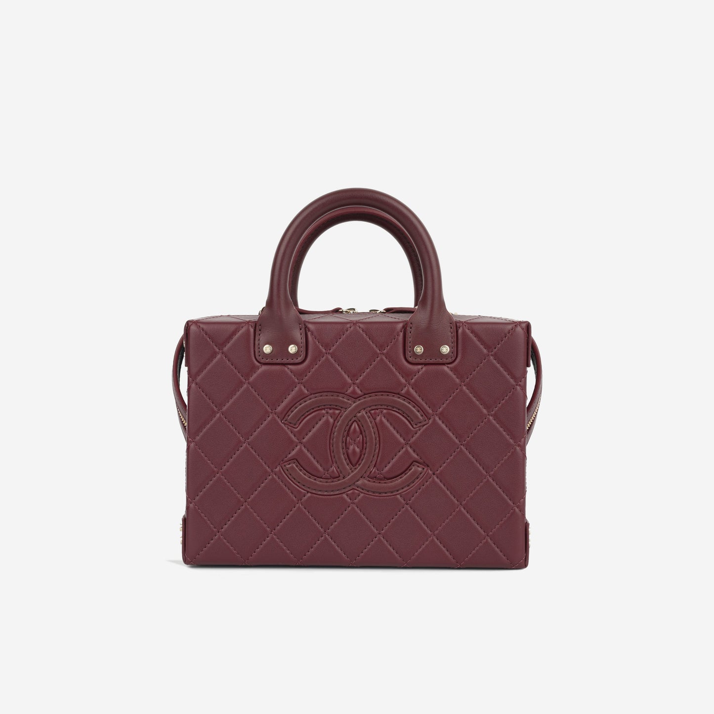 Chanel Vanity Lambskin Black Clutch Style 8