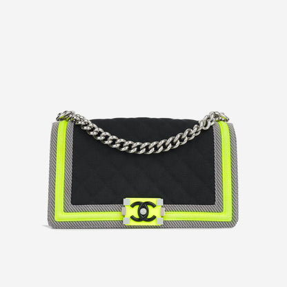 Chanel Boy Bag Lambskin Black Shoulder Bag Style 23