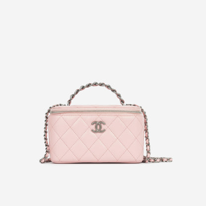 Chanel Vanity Lambskin Black Clutch Style 13