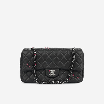 Chanel Classic Flap Lambskin Black Shoulder Bag Style 327
