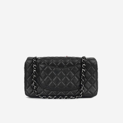Chanel Classic Flap Lambskin Black Shoulder Bag Style 327
