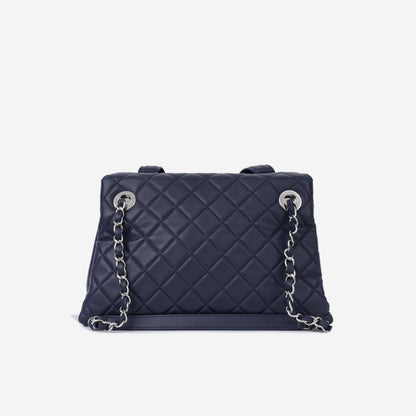 Chanel Accordion Shoulder Bag - Navy