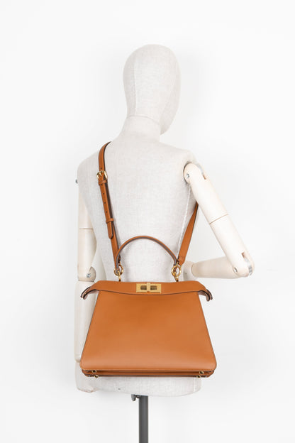 FENDI Peekabo Iseeu Medium Leather Cognac