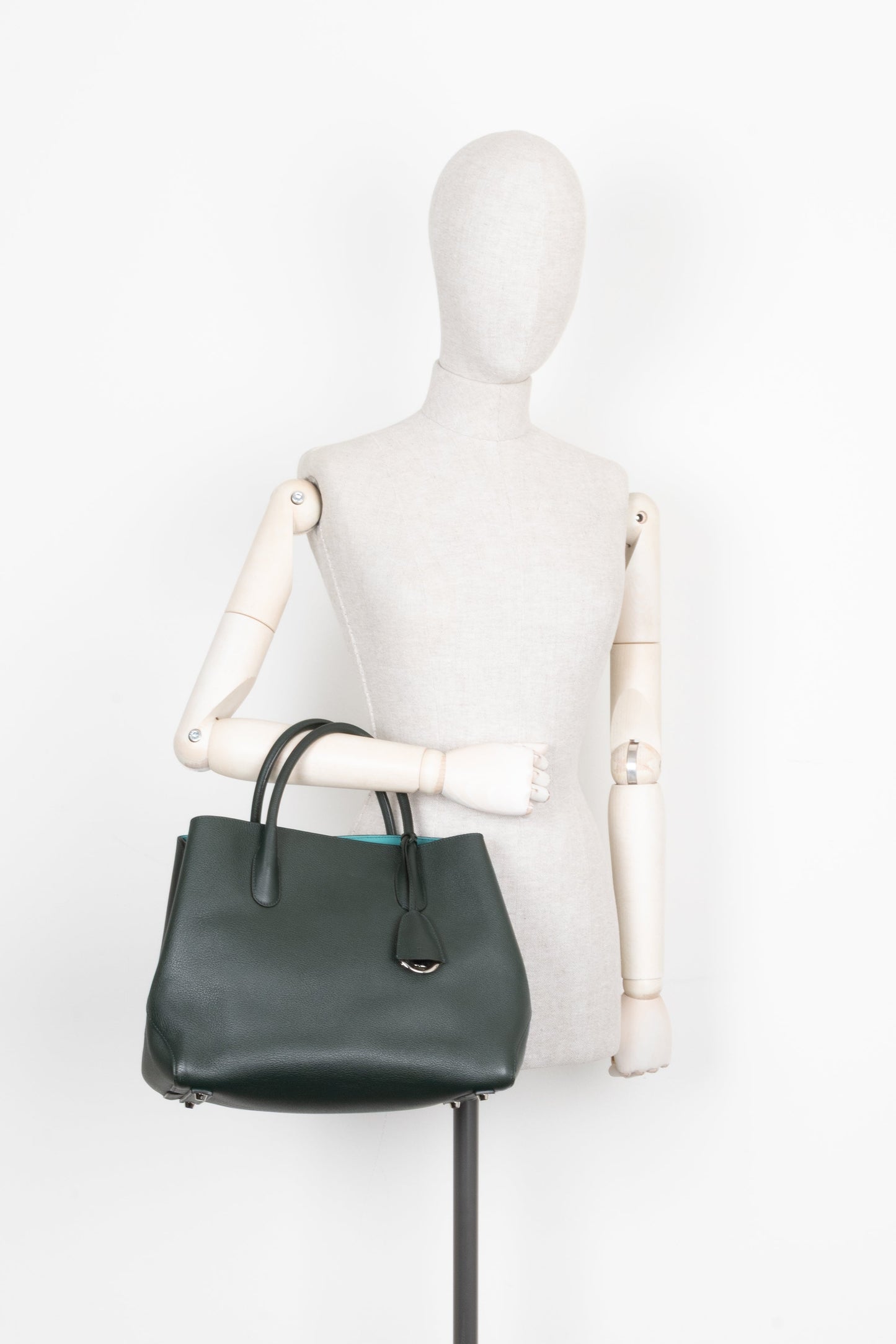 Christian Dior Open Bar Bag Leather Green