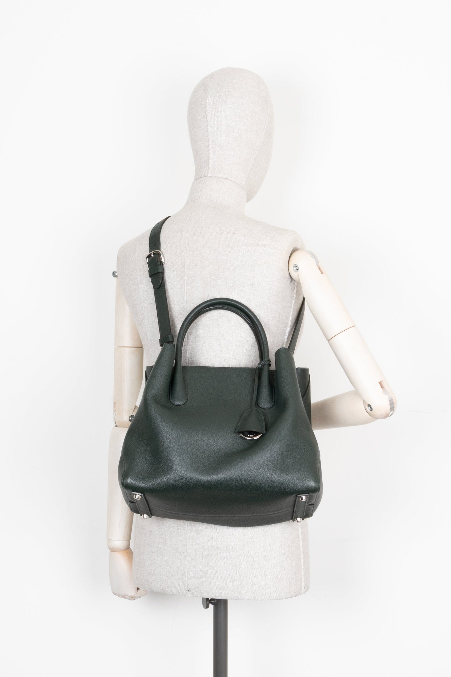 Christian Dior Open Bar Bag Leather Green