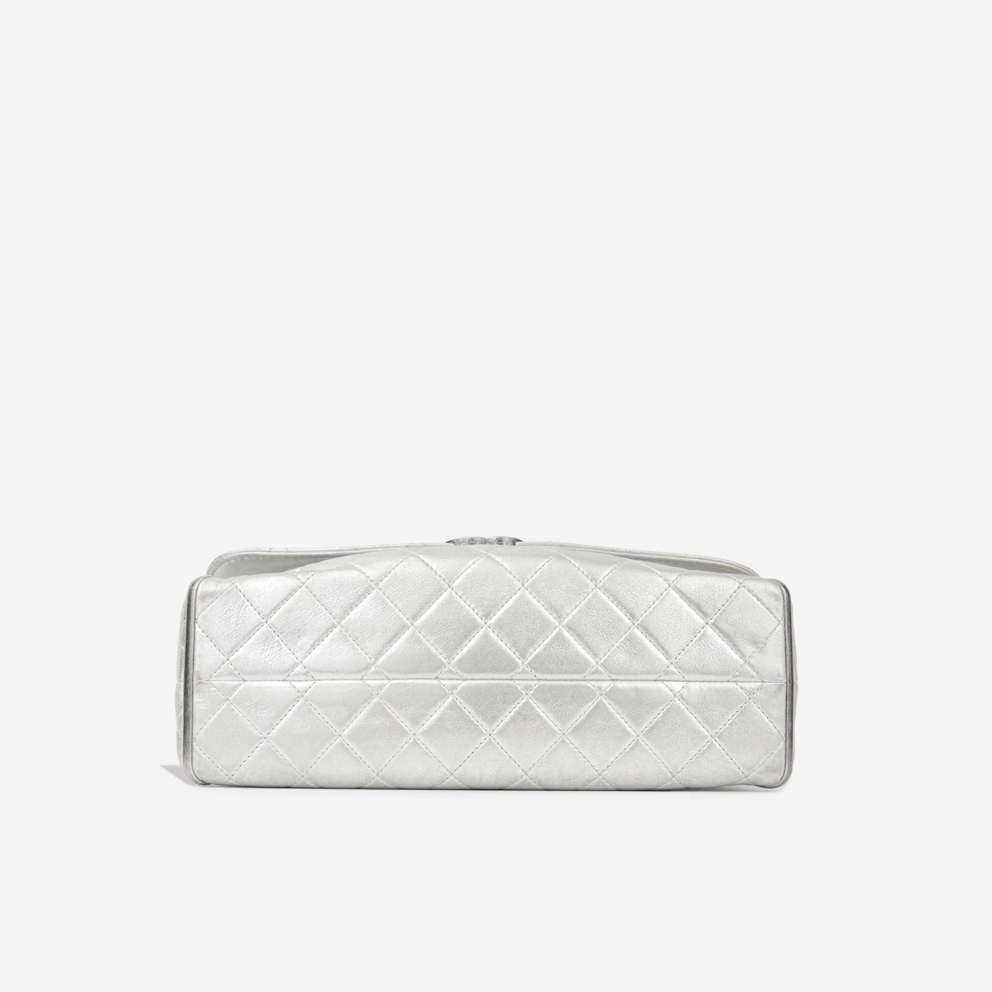 Chanel Classic Flap Lambskin Silver Shoulder Bag Style 38