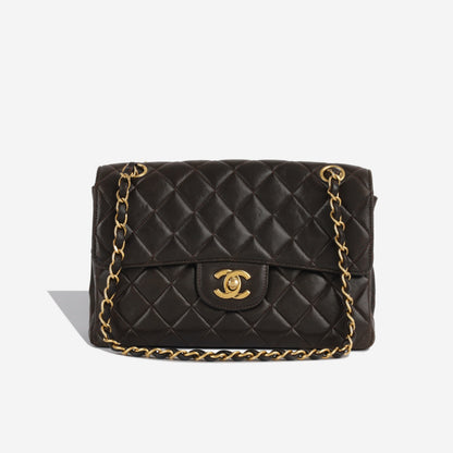 Chanel Classic Flap Lambskin Brown Shoulder Bag Style 7