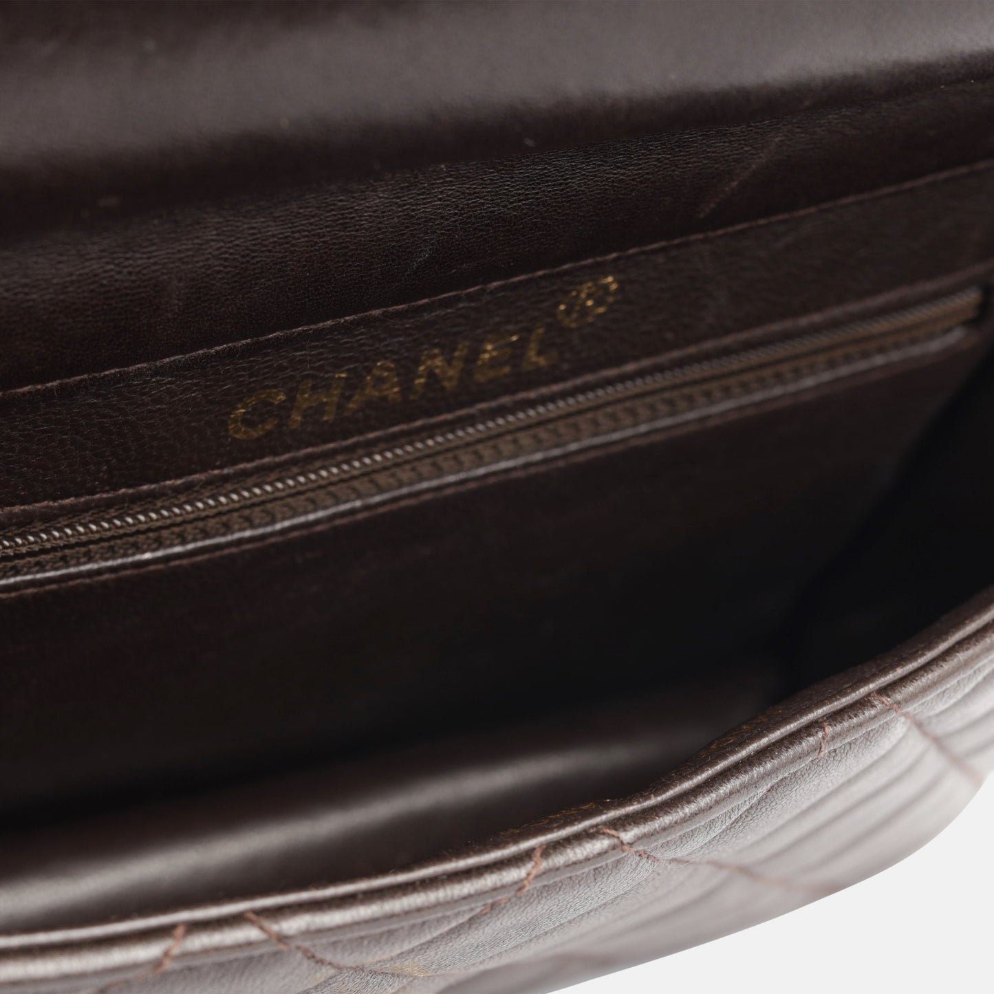 Chanel Classic Flap Lambskin Brown Shoulder Bag Style 7