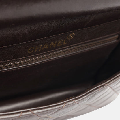 Chanel Classic Flap Lambskin Brown Shoulder Bag Style 7