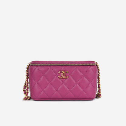Chanel Vanity Lambskin Black Clutch Style 9